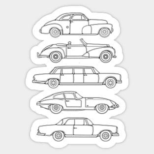 Line Art Classic Cars Sticker